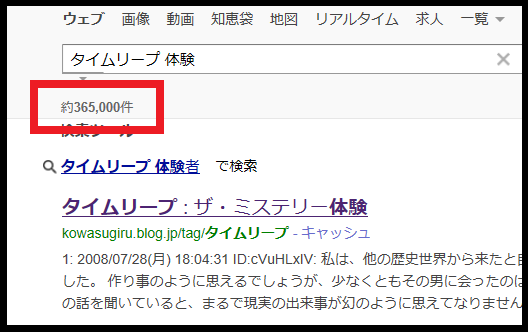 タイムリープの体験数